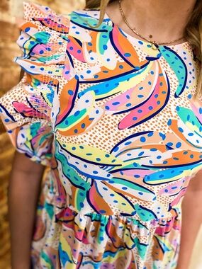 Michelle McDowell Going Bananas Multi Everly Dress